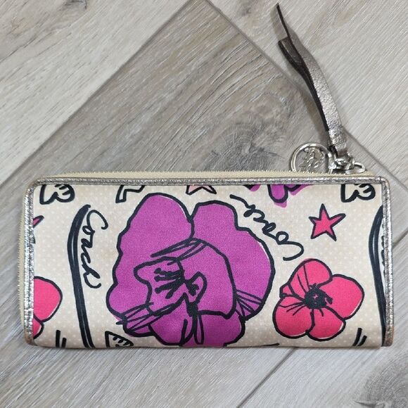 Coach Poppy Floral Graffiti Tote with Matching Wallet - Picture 15 of 16